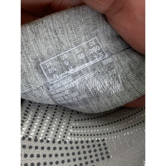 Clarks Cloudsteppers Arla Glison Thong Sandal Wedge Flip Flop Grey Fabric Size 9 - Picture 7 of 11